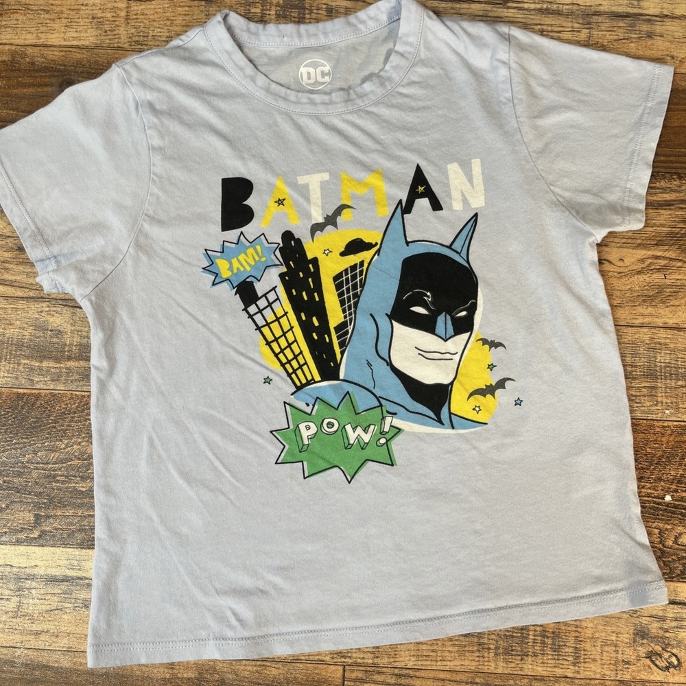 DC x Chaser Batman Shirt Girls 7 Blue Cotton Superhero‎